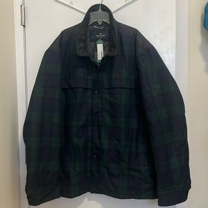 New with Tags Andrew Marc New York Quilted Mix Shirt Jacket Dark Green XXL